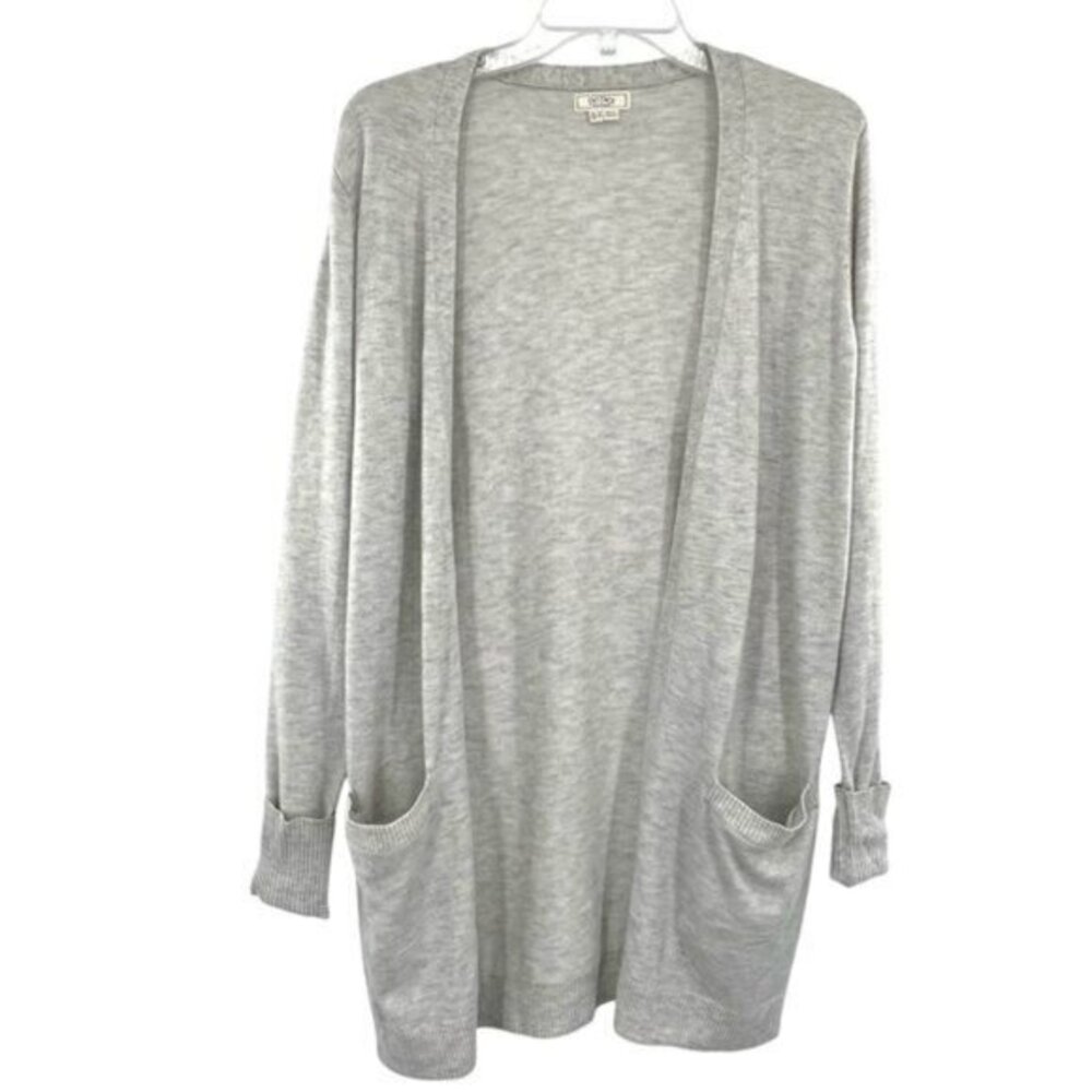 Fat Face Gray Open Front Cardigan